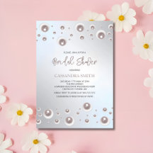 Ducha nupcial plateada Pearl blanca mínima