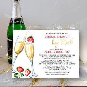Invitación Ducha nupcial por correo - Fresas Champagne