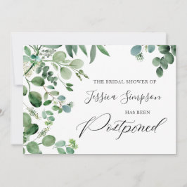 Invitación Ducha nupcial pospuesta cambia la fecha de eucalip