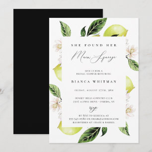 Invitación Ducha nupcial principal de lémones botánicos Invit