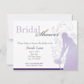Invitación Ducha nupcial - Púrpura y blanca