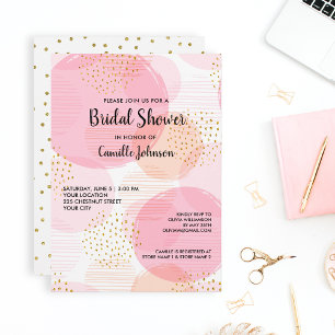 Invitación Ducha nupcial Purpurina de oro rosa Moda diversión