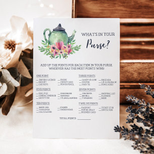 Invitación Ducha nupcial ¿Qué hay en tu juego de bolso?