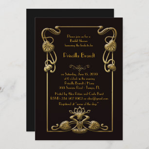 Invitación Ducha nupcial que honra, gran estilo de Gatsby,