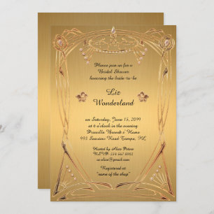 Invitación Ducha nupcial que honra, gran Gatsby, ORO