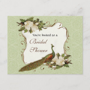 Invitación Ducha nupcial - remolino del pavo real y de la