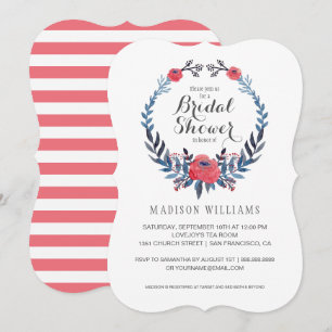 Invitación Ducha nupcial roja de los rosas el de la