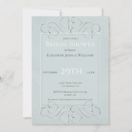 Invitación Ducha nupcial romántica azul claro