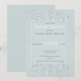 Invitación Ducha nupcial romántica azul claro