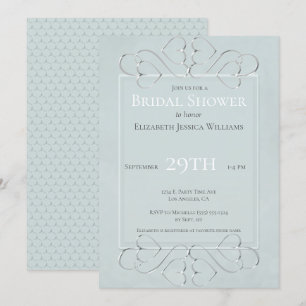Invitación Ducha nupcial romántica azul claro