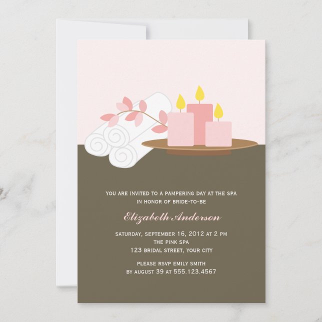 Invitación Ducha nupcial {rosa} (Anverso)