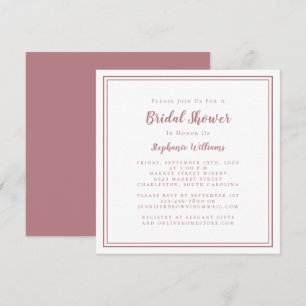 Invitación Ducha nupcial Rosa elegante y elegante de Plaza