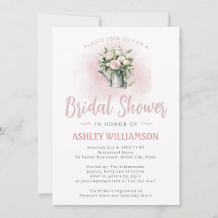 Invitación Ducha nupcial Rosas con agua de salvia rosada