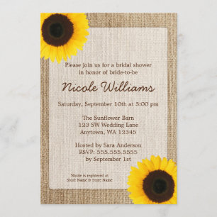 Invitación Ducha nupcial rugosa de girasol