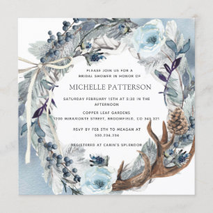 Invitación Ducha nupcial Ruidofloral floral floral rusa Wreat