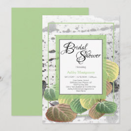 Invitación Ducha nupcial rusa corteza y hojas