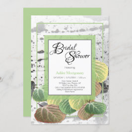 Invitación Ducha nupcial rusa corteza y hojas