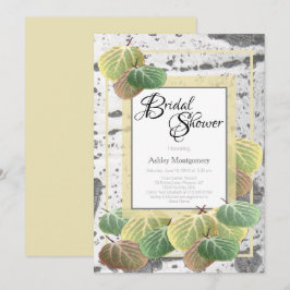 Invitación Ducha nupcial rusa corteza y hojas