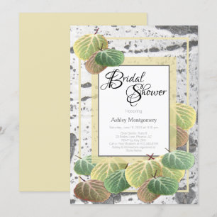 Invitación Ducha nupcial rusa corteza y hojas