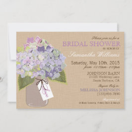 Invitación Ducha nupcial rusa de Mason Jar Hydrangea