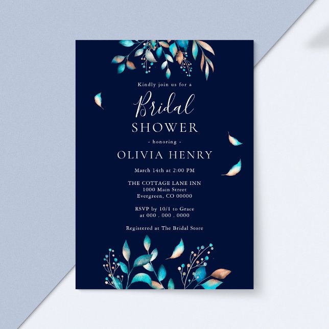 Invitación Ducha nupcial rusa moderna de la marina (Subido por el creador)