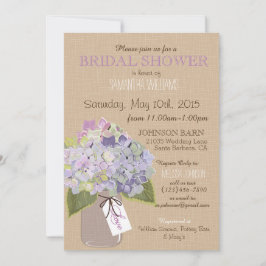 Invitación Ducha nupcial rústica del Hydrangea del tarro de