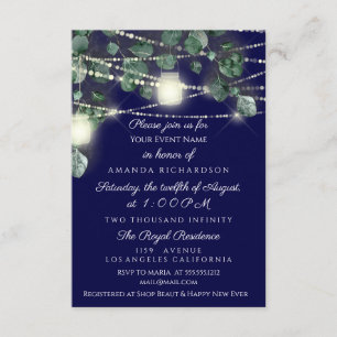 Invitación Ducha nupcial Rústica Madera Oro Jars Luces