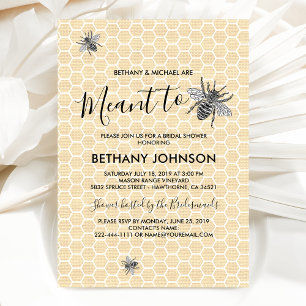 Invitación Ducha Nupcial Rústica Meant to Bee
