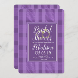 Invitación Ducha nupcial Rústica Violeta Jugada Anillos de Re