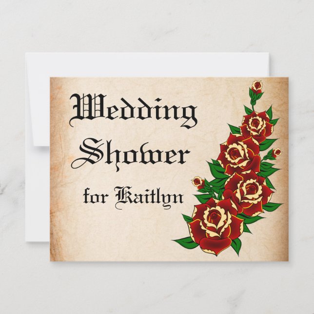 Invitación Ducha nupcial subió tatuaje (Anverso)