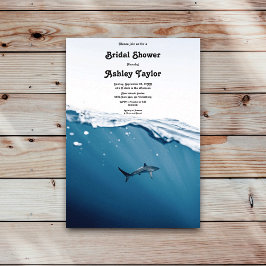 Invitación Ducha nupcial submarina de la marina de tiburón na