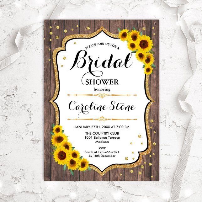 Invitación Ducha nupcial Sunflowers - Madera Rusa (Subido por el creador)