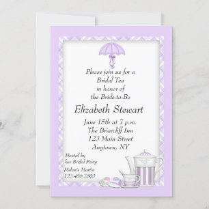 Invitación Ducha nupcial té morado
