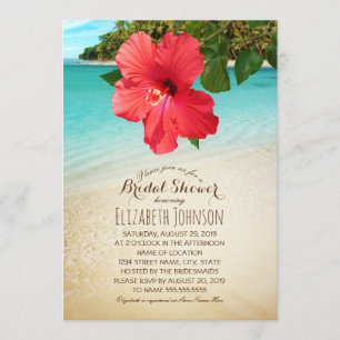 Invitación Ducha nupcial temática de la playa tropical del