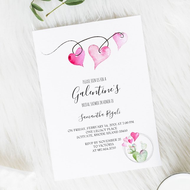 Invitación Ducha nupcial temática de San Valentín (Galentine's Day celebration ideas for a brunch party inspiration art by Victoria Grigaliunas)