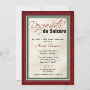 Invitación Ducha nupcial temática mexicana Despedida de Solte
