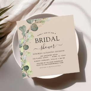 Invitación Ducha nupcial Terracotta Greenery Eucalyptus