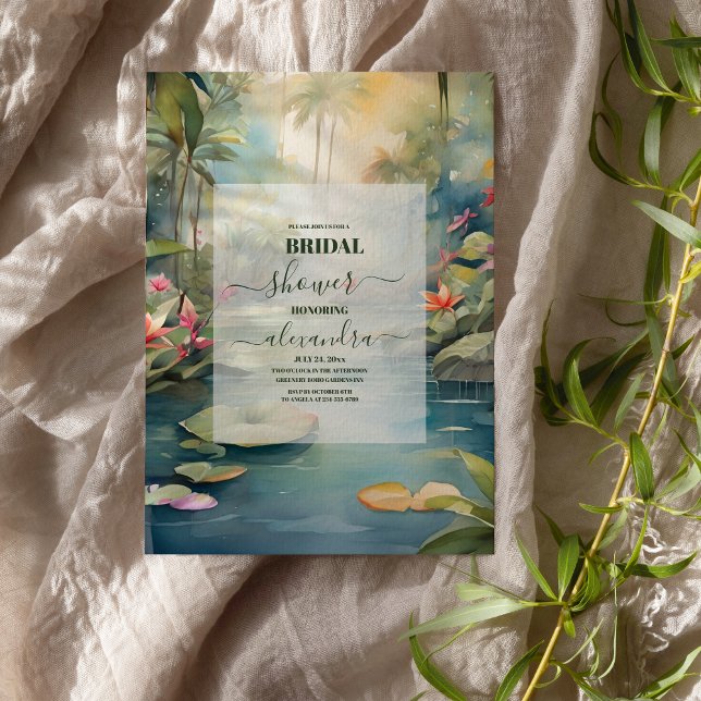 Invitación Ducha nupcial tropical floral (Subido por el creador)