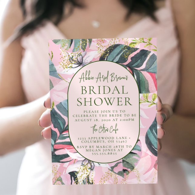 Invitación Ducha nupcial tropical floral (Subido por el creador)
