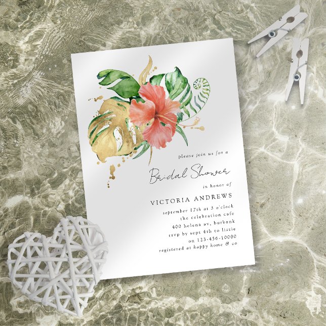 Invitación Ducha nupcial tropical floral (Subido por el creador)