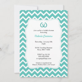 Invitación Ducha nupcial turquesa invita a Chevron