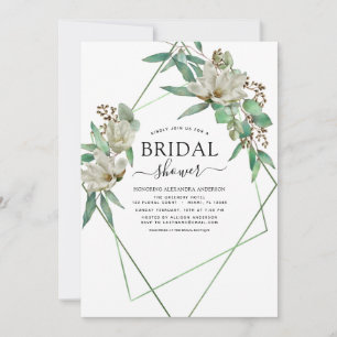 Invitación Ducha nupcial Verde Eucalyptus Magnolia