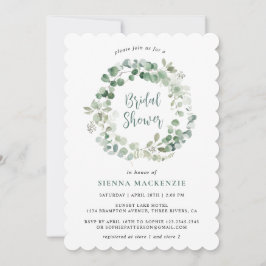 Invitación Ducha nupcial verde Eucalyptus Sage