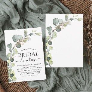 Invitación Ducha nupcial Verde luncheon Eucalyptus