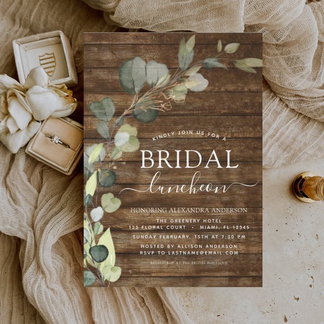 Invitación Ducha nupcial Verde luncheon Eucalyptus (Subido por el creador)