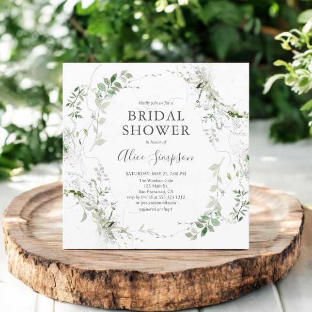 Invitación Ducha nupcial Verdor Botánico Moderno (Subido por el creador)