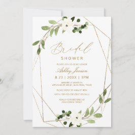 Invitación Ducha nupcial Verdor Geométrico Vines Acuarela