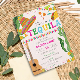 Invitación Ducha nupcial vibrante mexicana Tacos Tequila Fies
