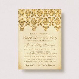 Invitación Ducha nupcial Vintam Gold Damask