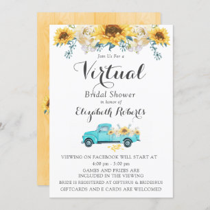 Invitación Ducha nupcial virtual del camión de cosecha de gir
